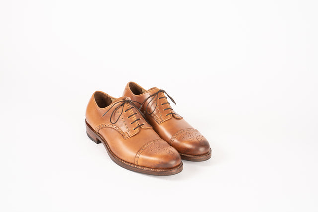 Derby Shoe - Medallion Cap Toe with Brogue